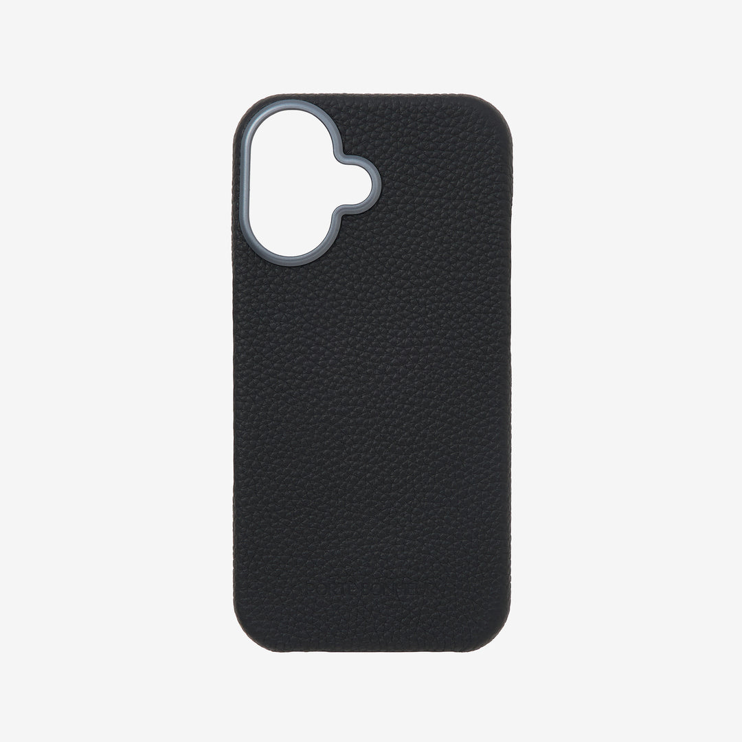 ⌘ Porte-Bonheur ⌘ページ iPhone 17 本革背面ケース｜ Back Cover Case ｜ブラック｜PORTÈ BONHEUR
