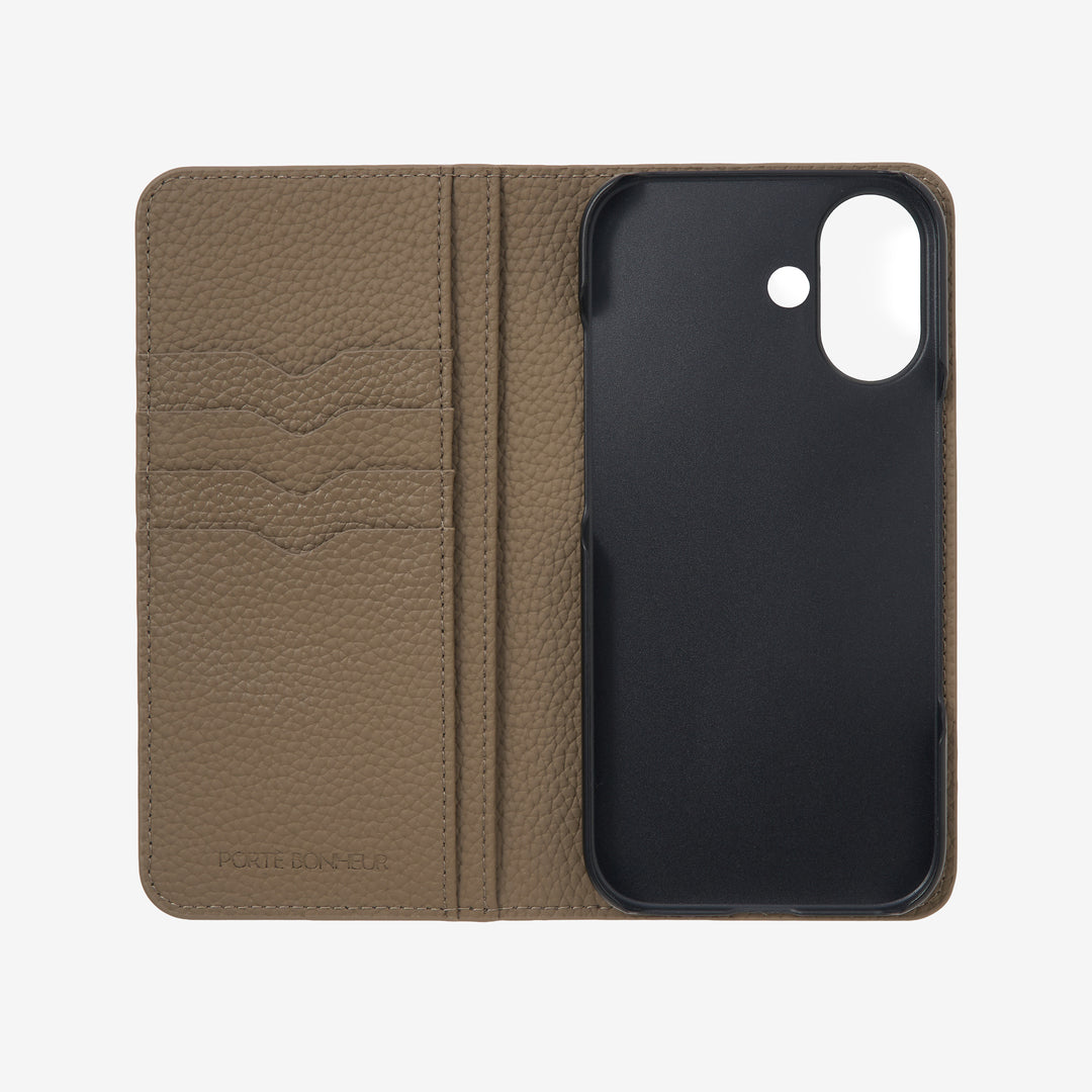 iPhone16 バックケース　エトープ iPhone 16 本革手帳型ケース｜ Diary Case｜エトープ｜PORTÈ BONHEUR